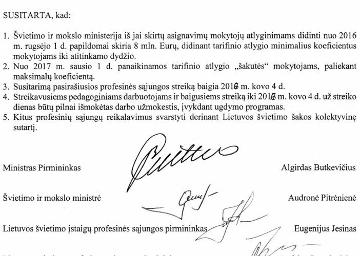 Švietimo profsąjungos: p. Butkevičiau, p. Pitrėniene ir p. Budbergyte, elkitės atsakingai
